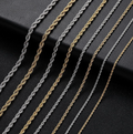 Real Gold Plated Stainless Steel Twisted Rope Chain Necklace