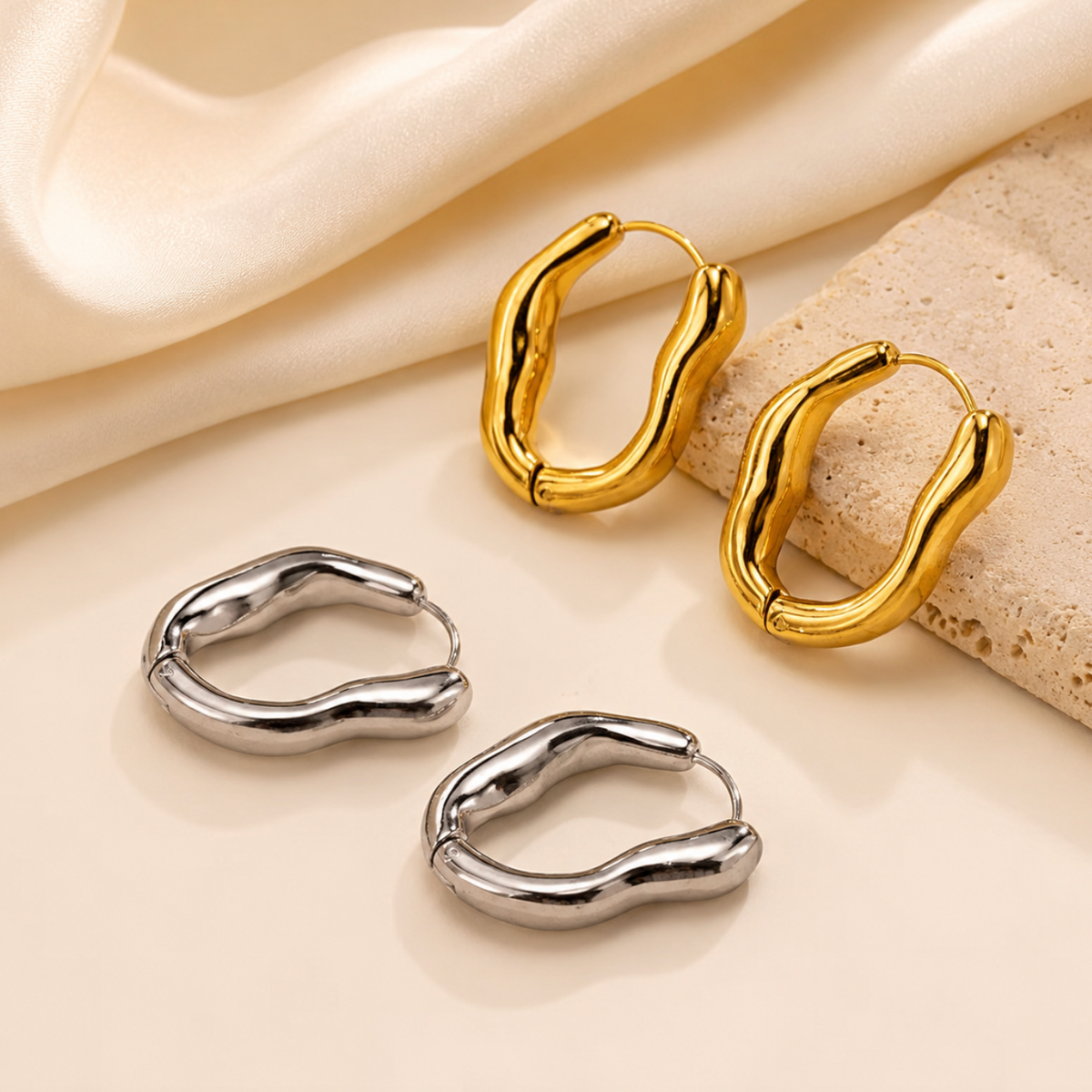 Trendy Minimalist 18K Gold Plated Stainless Steel Jewellery